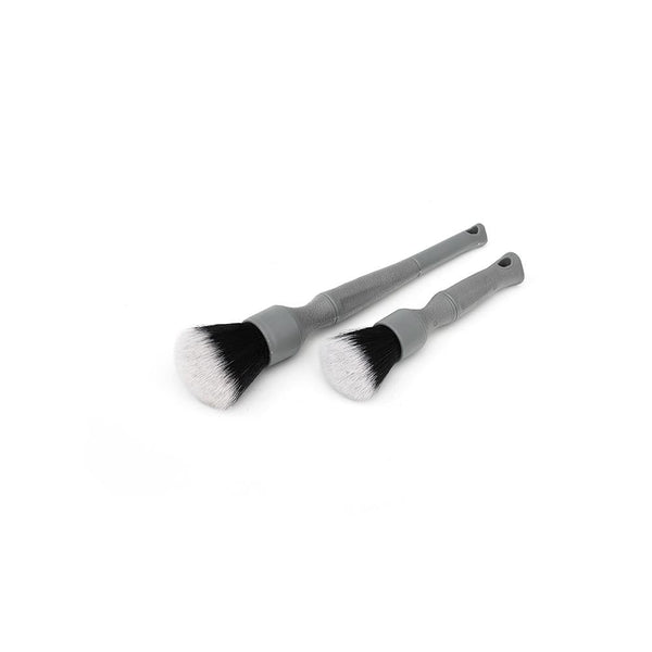 A long and short grey Synthetic Detailing Brush on a white background.