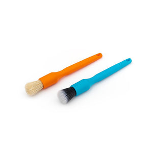 Detail Factory Crevice Mini Synthetic and Boar Hair Detailing Brush Combo Pack Orange and Blue