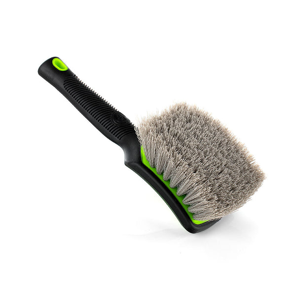 An XL green Detail Factory Tire Scrub Brush.