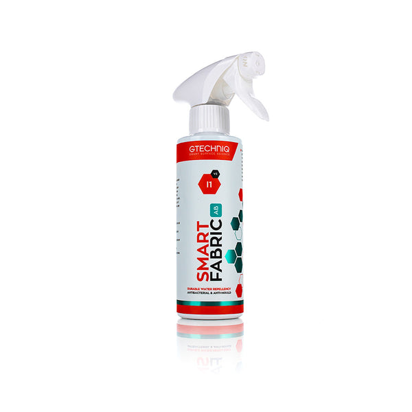 A 250ml spray bottle of Smart Fabric I1 V3 AB fabric spray from Gtechniq