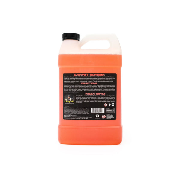 A 1-gallon bottle of Carpet Bomber carpet and upholstery cleaner from P&S Professional Detail Products on a white background.